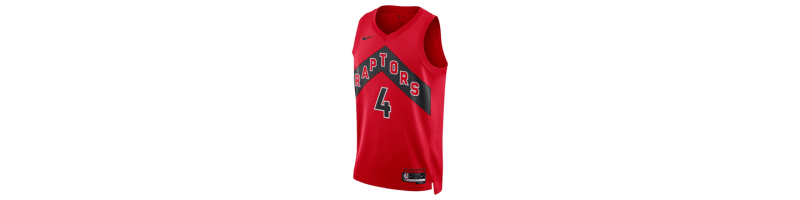 Raptors jersey, scottie barnes, 4, red and black