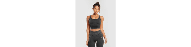 Gymshark workout set, black and dark grey